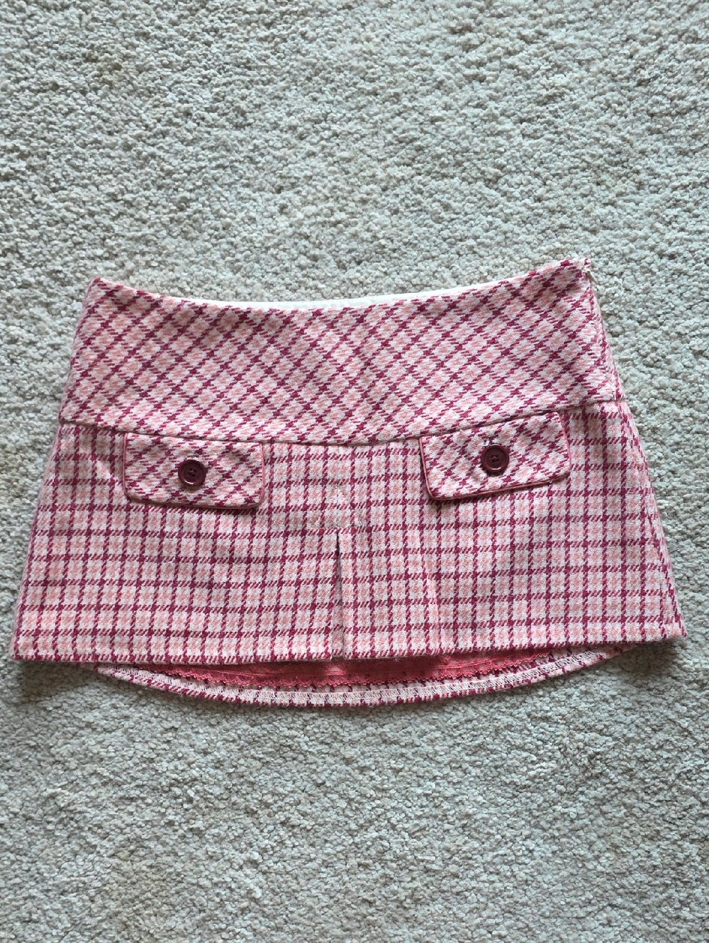 Abercrombie & Fitch Vintage Pink Plaid Tweed Mini Skirt